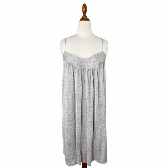 Seduce French Cloth Silver Gray Eyelet Slip Dress Button Back Size 12 - Picture 1 of 11